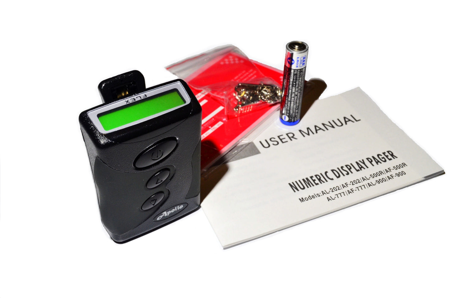 Apollo T2000 1-Way Numeric Pager (Brand New) with 12-Month Prepaid Ser ...
